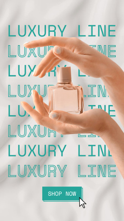 Designvorlage Woman holding Perfume Bottle für Instagram Video Story