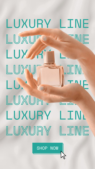 Woman holding Perfume Bottle Instagram Video Story Design Template