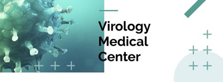 Anúncio de centro médico com modelo de vírus Facebook cover Modelo de Design