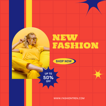 Discount on Bright Fashionable Clothing Collection Instagram Design Template
