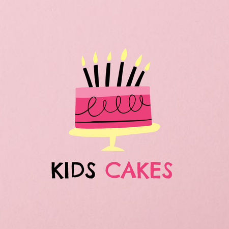 gyerek torta hirdetés ünnepi gyertyákkal Logo tervezősablon
