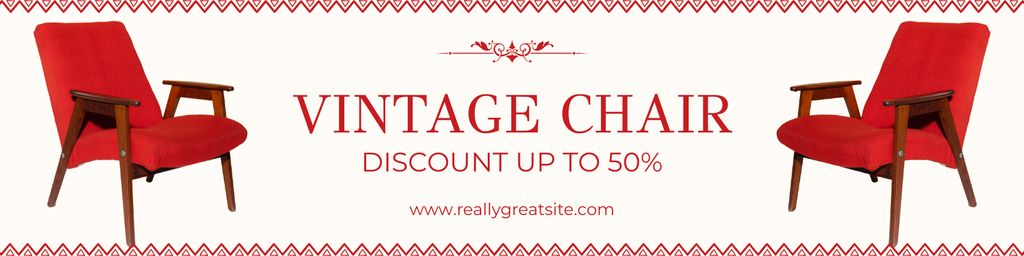 Time-aged Armchair With Discounts Offer In Antiques Shop Twitterデザインテンプレート