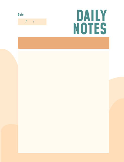 Lovely Daily Notes With Beige Abstraction Notepad 107x139mm Šablona návrhu