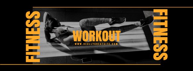 Woman is doing Fitness Workout Facebook cover Design Template