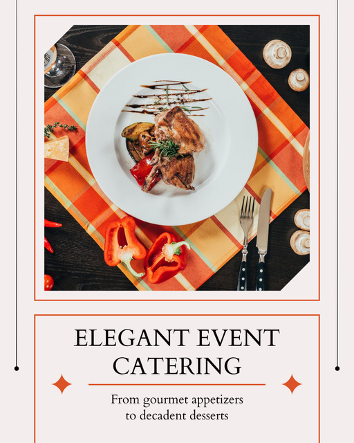 Offering Catering Services for Elegant Events Instagram Post Verticalデザインテンプレート