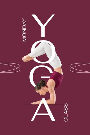 Plantilla de diseño de oferta de clases de yoga con mujer Tumblr 