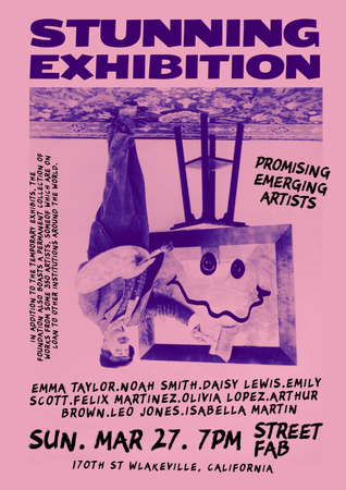 Art Exhibition Announcement Poster A3 Design Template