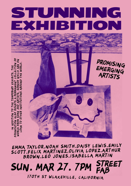 Exciting Art Exhibition Announcement In March Poster A3 Design Template