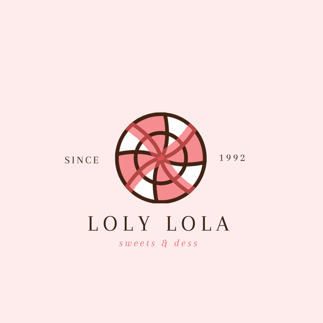 Modèle de visuel Sweets Ad with Round Lollipop in Red - Logo 1080x1080px