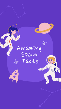 Designvorlage kinder-astronauten im all für Instagram Video Story