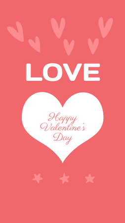Valentine's Day Greeting with Big Heart Instagram Story Design Template