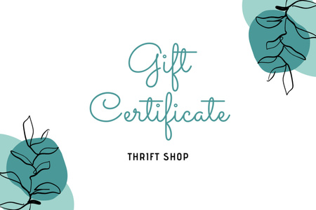 Ontwerpsjabloon van Gift Certificate van Thrift shop minimal elegant