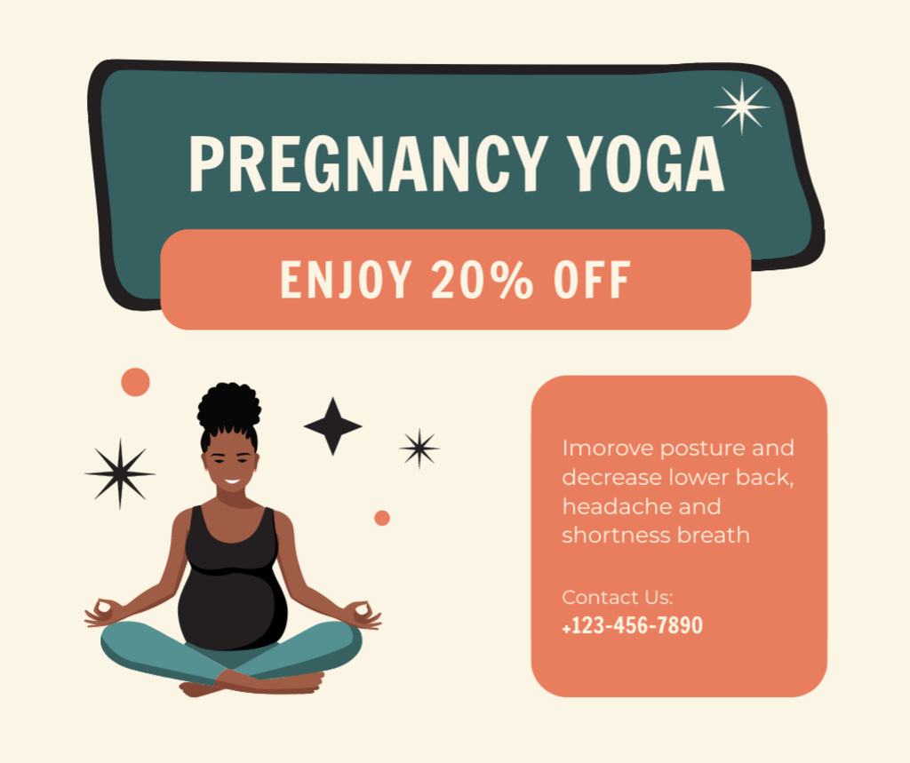 Discount on Yoga classes for Pregnant Women Facebook Design Template