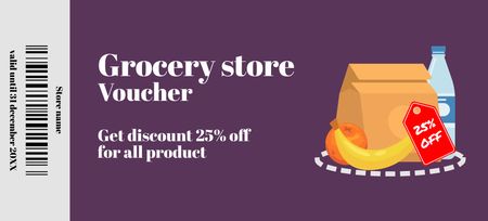Discount For All Products With Illustration Coupon 3.75x8.25in Design Template