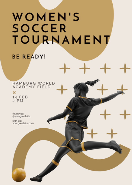 Women's Soccer Tournament Advertisement Flayer Design Template
