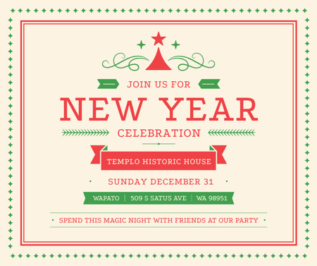 New Year celebration announcement Facebook Design Template