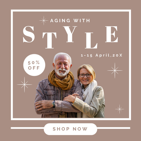 Stylish Outfits For Elderly With Discount Instagram Design Template
