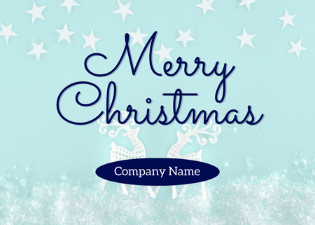 Heartwarming Christmas Greetings with Deer Symbol Postcard 5x7in tervezősablon