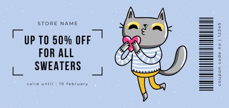 Discount on All Sweaters for Valentine's Day Coupon Din Large Design Template