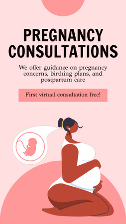 Ontwerpsjabloon van Instagram Video Story van Consultaties van professionele artsen voor zwangere vrouwen