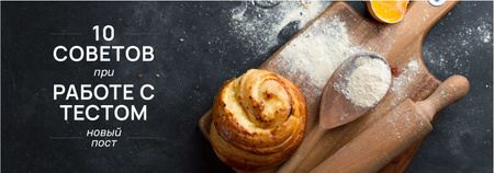 Cooking Tips Bun on Wooden Board with Flour Tumblr – шаблон для дизайна