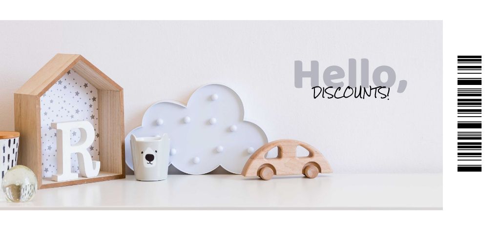Kids' Toys and Furniture Offer Coupon 3.75x8.25in Design Template