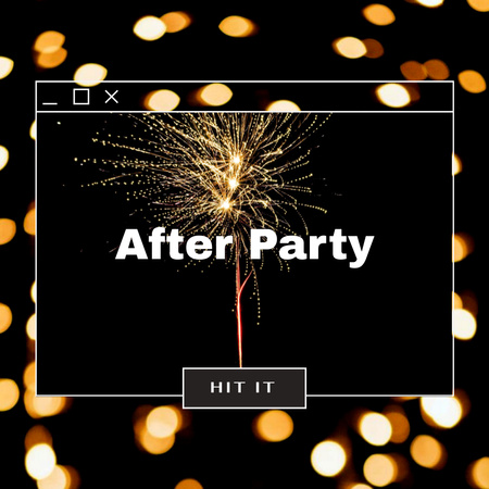 Party Announcement with Bright Firework Instagram Design Template