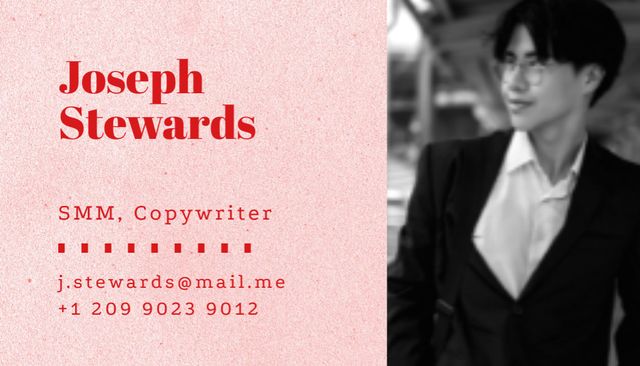 Copywriting And SMM Services Promotion Business Card USデザインテンプレート