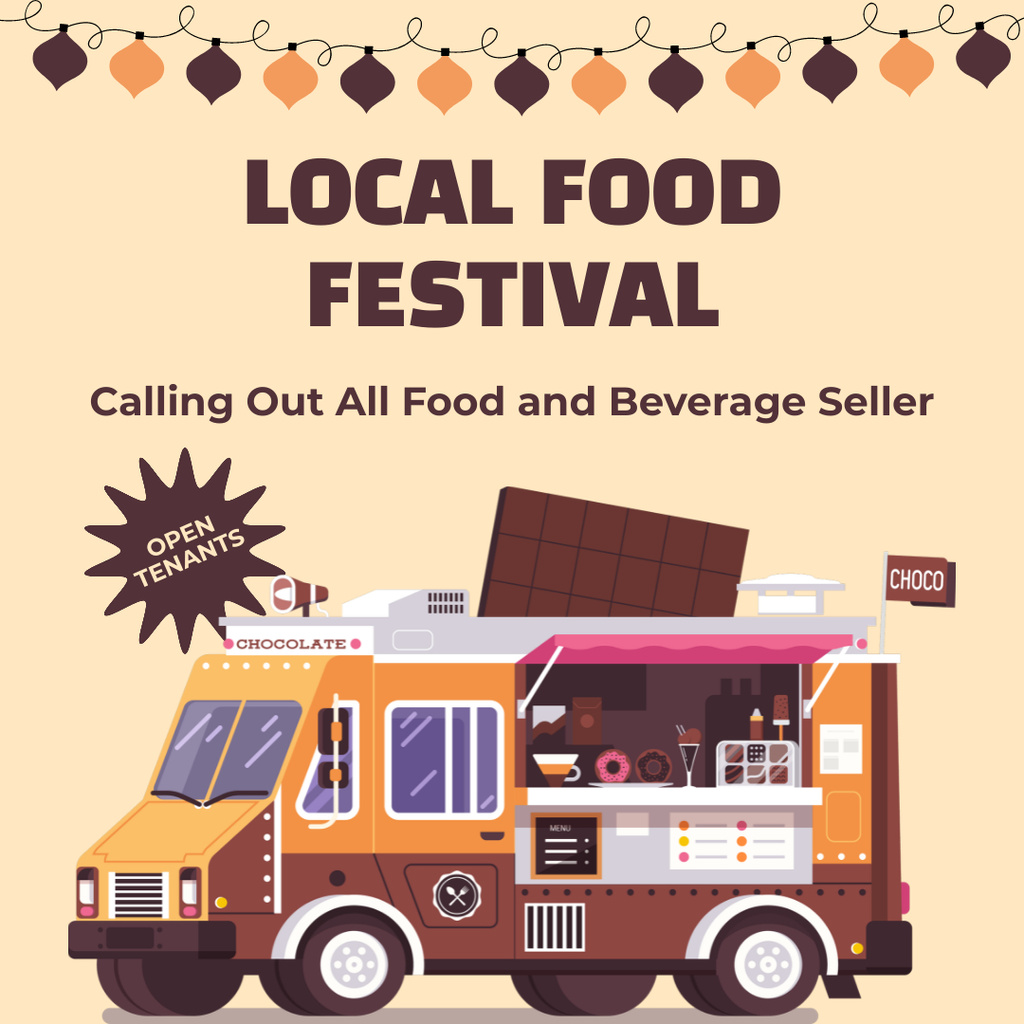 Local Street Food Festival Announcement Instagram Design Template