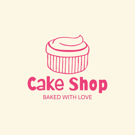 Exquisite Bakery Shop Ad with Yummy Cupcake Logo 1080x1080pxデザインテンプレート