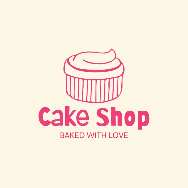 Exquisite Bakery Shop Ad with Yummy Cupcake Logo 1080x1080px Šablona návrhu