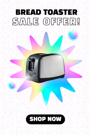 Offer Sale Bread Toasters on White with Bright Gradient Tumblr – шаблон для дизайну
