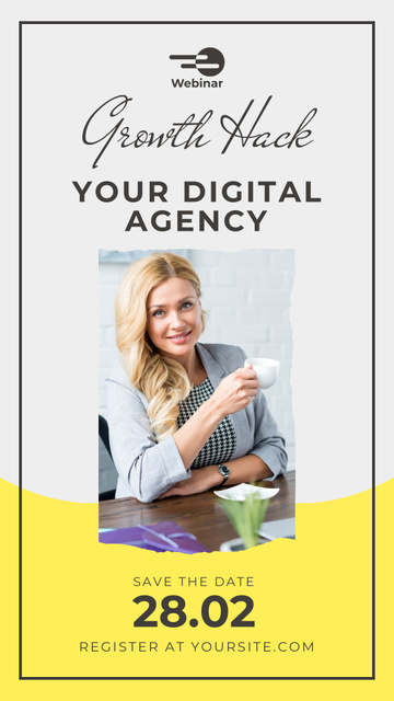 Digital Agency Growth Hacks Instagram Story – шаблон для дизайну