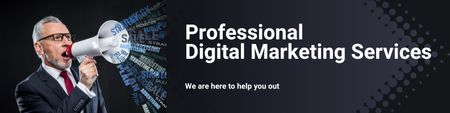 Professional Digital Marketing Services LinkedIn Cover Design Template