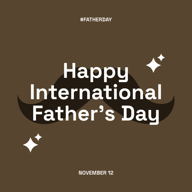 Designvorlage Father’s Day Greeting Card with Mustache für Instagram