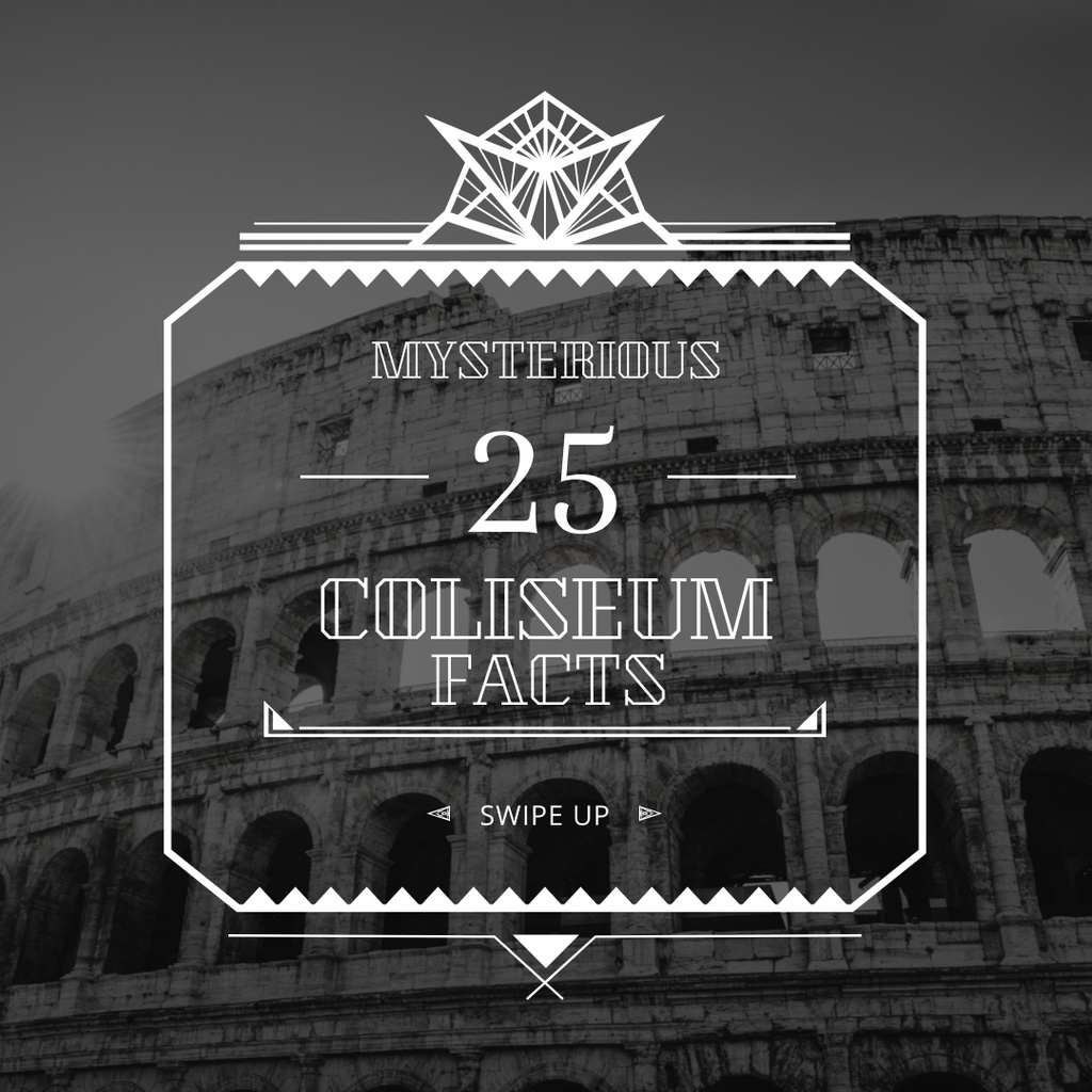 Travelling Site Facts Coliseum View Instagram Πρότυπο σχεδίασης