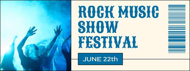 Rock Music Festival Announcement Ticket Πρότυπο σχεδίασης
