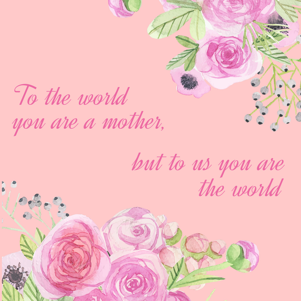 Tender spring flowers on Mother's Day Instagram Design Template