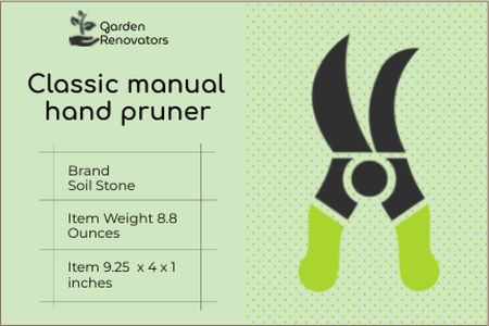 Hand Pruner Sale Offer Label Design Template