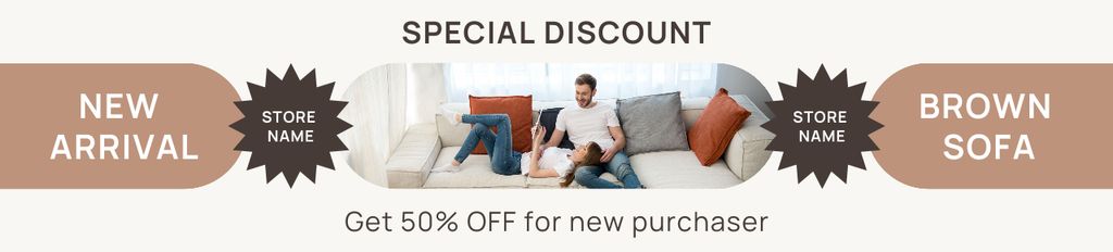 Special Discount on Brown Sofa Ebay Store Billboard tervezősablon