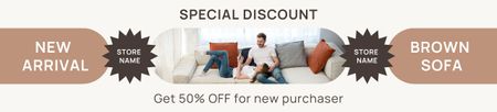 Special Discount on Brown Sofa Ebay Store Billboard Design Template