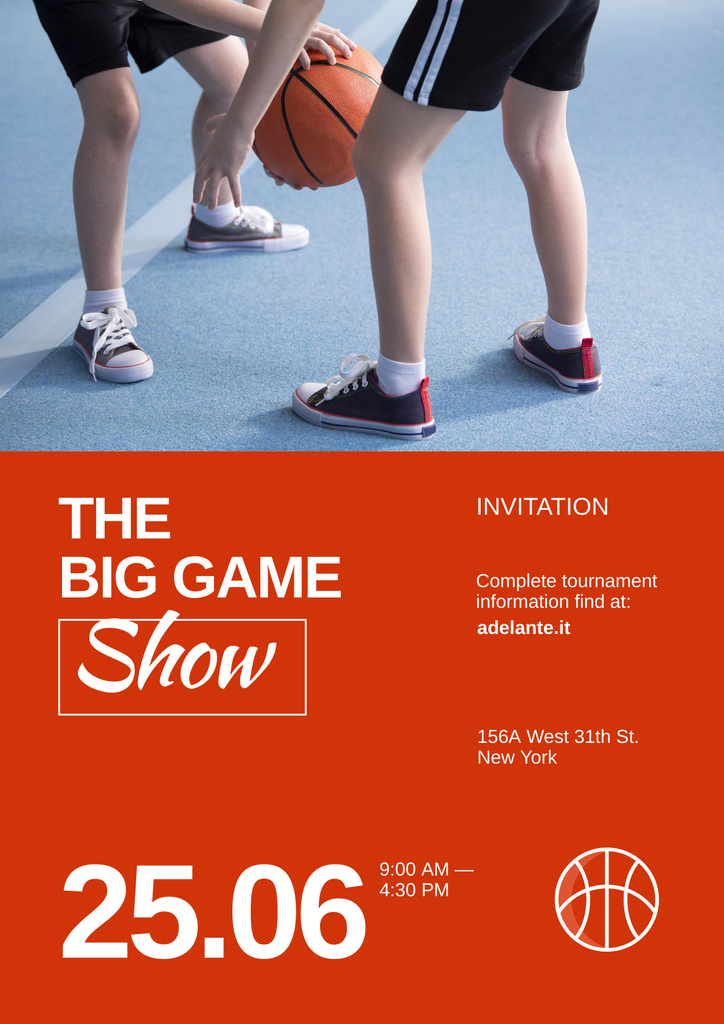 Intensive Basketball Tournament And Show Announcement Poster Design Template
