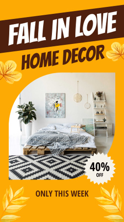 Designvorlage Herbst-Sale-Angebot für Heimdekoration für Instagram Video Story
