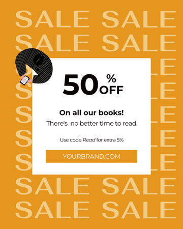 Big Discount Offer on Books Instagram Post Vertical Design Template