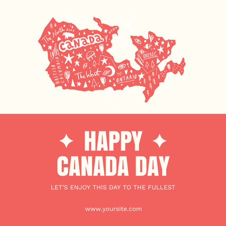 Template di design Post di instagram di saluto del giorno del Canada felice Instagram