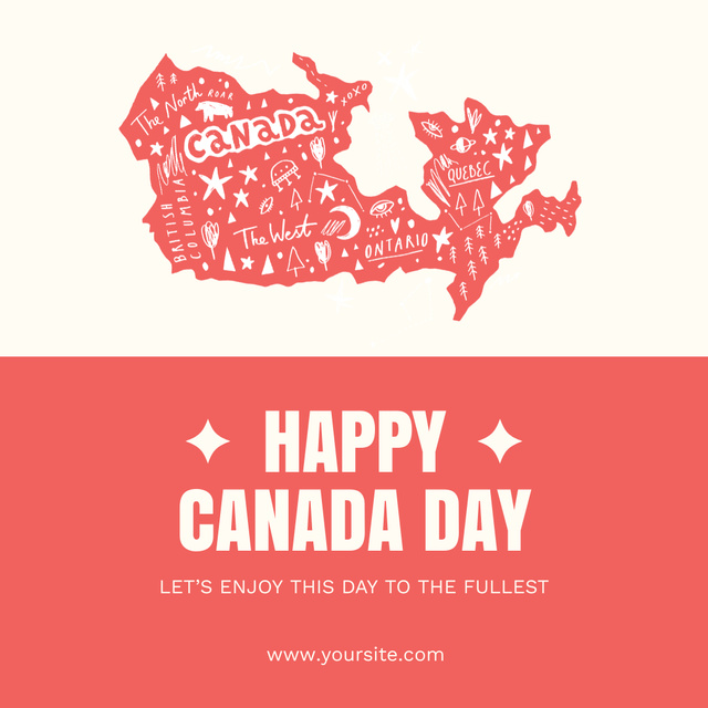 Happy Day of Canada Instagram Modelo de Design