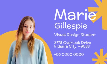 Visual Design Student Introductory Card Business Card 91x55mm Design Template