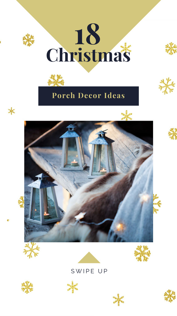 Decorative lanterns with candles on Christmas Instagram Story tervezősablon