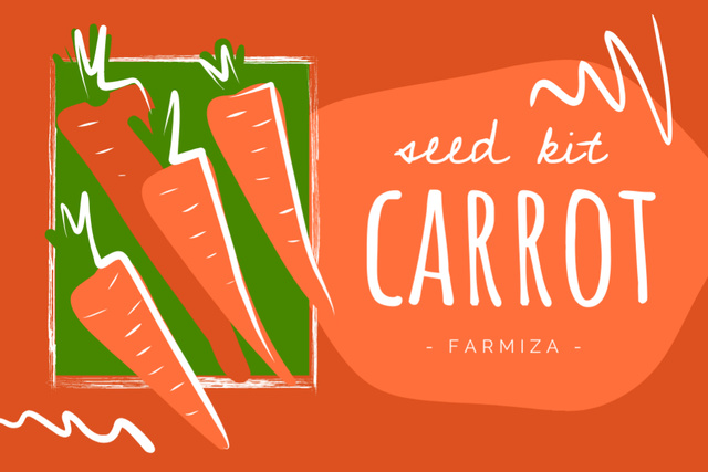 Carrot Seeds Ad Label tervezősablon
