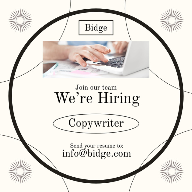 Vacancy Ad with Person Using Laptop Instagram Design Template